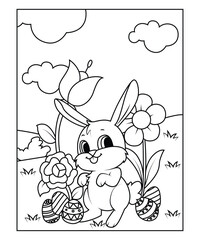 Wall Mural - easter coloring page for kids
