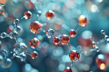 Poster - Molecular Structure: Atomic Level in Medical Background.