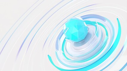 Wall Mural - Blue abstract geometric background Animation with blurred glass for Technology Brand Identity 