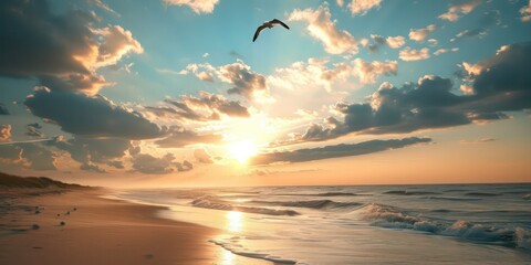 Canvas Print - Beauty of a white beach from a top-down perspective, as if seen from underwater.