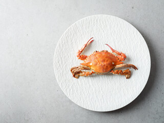 Boiled crab on a plate