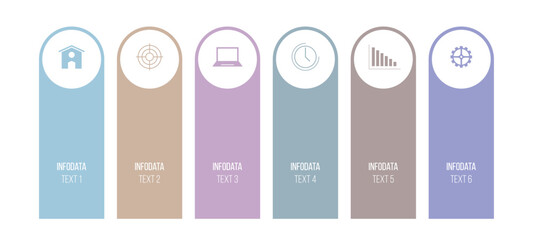 Wall Mural - infographic design template with columns, options, parts or processes. pastel colors infographic vec