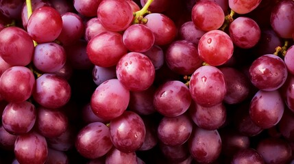 Wall Mural - Bunch of Red grapes background.