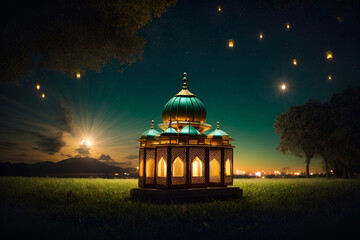 a lantern sitting on top of a lush green fieldphotography, outdoors, color image, horizontal, nature, people, adult, lantern, females, grass, leaf, rural scene, lighting equipment, illuminated, lifest