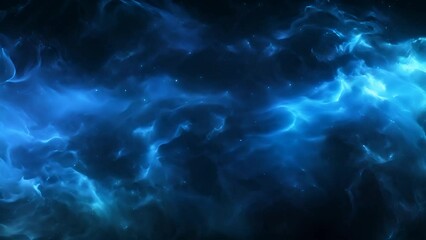 Wall Mural - Abstract Representation of Cosmic Energy with Swirling Blue Nebulae and Stardust in the Universe