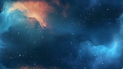 watercolor background stars and galaxies seamless pattern.