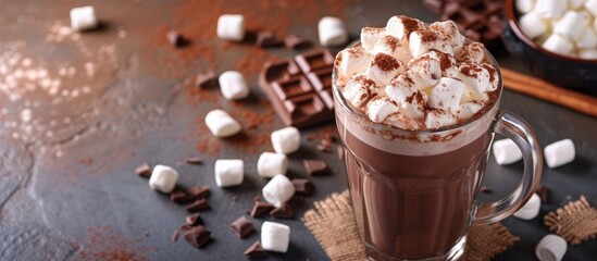 Sticker - Hot chocolate with marshmallows, milky dessert drink