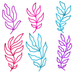 Naklejka na meble cute leaf gradation illustration