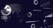 © vectorfusionart - Image of statistics and data processing over globe in background