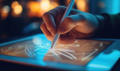 designer sketching on pad