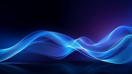 Poster - Abstract blue wave technology background: corporate innovation in digital design

