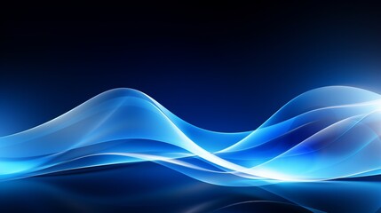 Poster - Abstract blue wave technology background: corporate innovation in digital design
