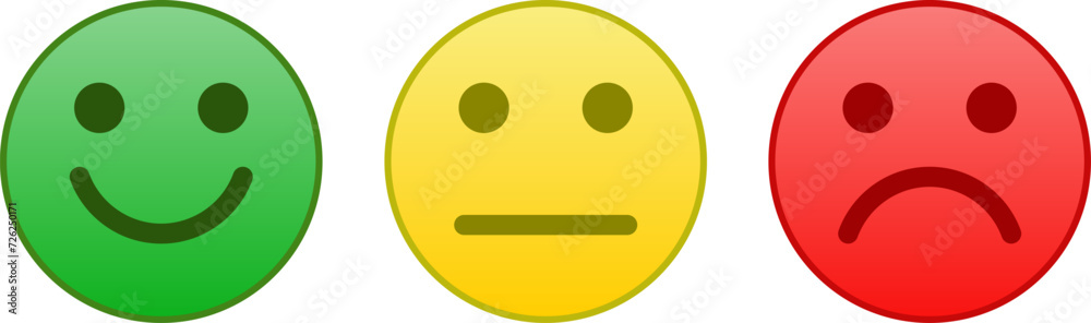 Smile icon. Emoticons simple line icon negative, neutral and positive ...