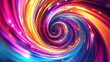 Abstract digital art featuring a vibrant swirl with radiant colors, creating a dynamic and hypnotic visual effect.