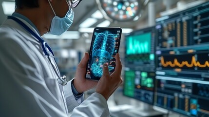 Aufkleber - An interactive VR medical interface provides the Doctor with an online communication interface for chatting with the patient while holding a smartphone.