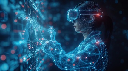 Aufkleber - The concept of telemedicine involves doctors and patients communicating online via VR medical interfaces and Internet consultations
