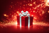 Fototapeta Desenie - red luxury gift box 