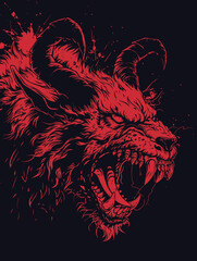 Wall Mural - roar demon graphic vector for tshirt