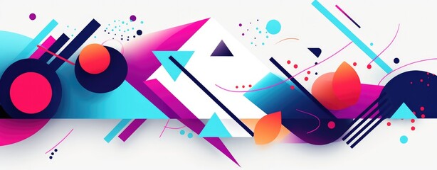 Wall Mural - 2d modern trendy abstract shape design geometric futuristic technology concept