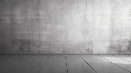 Sticker - aged cement floor in an empty room with concrete wall texture background and sunlight