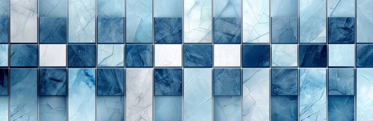 blue white colored abstract grunge geometric rectangular square mosaic tile mirror wall texture back