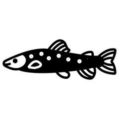 Wall Mural - Trout Fish glyph and line vector illustration