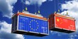 © PX Media - Shipping containers with flags of European Union and China - 3D illustration