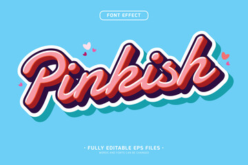 Wall Mural - 3d editable vector text effect, pinkish sticker style design font effect
