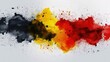 Abstract painted watercolor splashes flag of Germany Bundesflagge und Handelsflagge. Background concept for German national holidays.