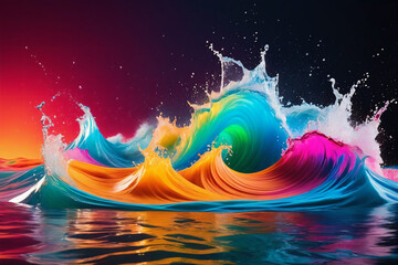 Wall Mural - Color Explosion. Liquid Waves for Ads & Design Elements