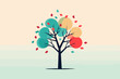 A vibrant vector illustration of a tree against a gradient background.