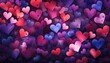 Valentine's day background with colorful hearts. Vector illustration.