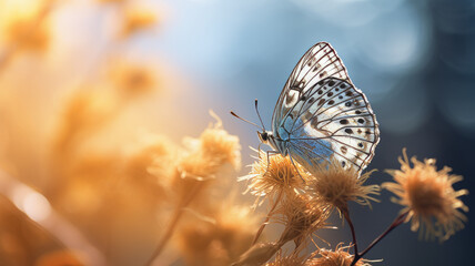 Wall Mural - Butterfly in the soft light of the summer sun