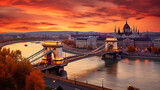 Fototapeta Londyn - Hungary Budapest Chain Bridge