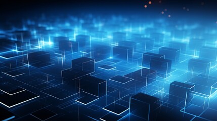Poster - Vibrant blue geometric abstract: modern technology background design