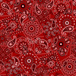 Red bandana kerchief paisley fabric patchwork abstract vector seamless pattern for scarf kerchief shirt fabric carpet rug tablecloth pillow