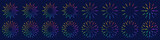 Fototapeta Kuchnia - Set of creative fireworks explosion design vectors, ornament fireworks colorful design vector.