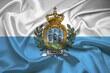 Flag Of San Marino, San Marino flag, National flag of San Marino. fabric flag of San Marino.