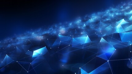 Poster - vibrant blue abstract tech pattern - modern geometric design