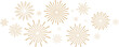 Abstract gold firework vector clip art set, art deco burst shapes, carnival festive holiday decoration element