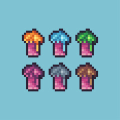 Poster - Pixel art sets icon of glass of beer variation color. Beer drink icon on pixelated style. 8bits perfect for game asset or design asset element for your game design. Simple pixel art icon asset.
