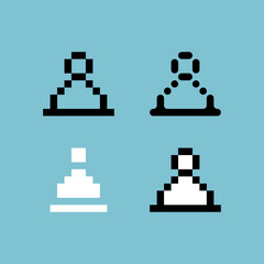 Poster - Pixel art outline sets icon of chess pieces variation color.Chess icon on pixelated style. 8bits perfect for game asset or design asset element for your game design. Simple pixel art icon asset.