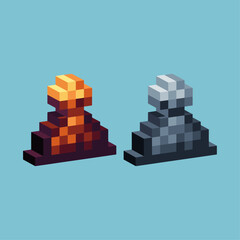 Poster - Isometric Pixel art 3d of chess pieces icon for items asset.Chess icon on pixelated style.8bits perfect for game asset or design asset element for your game design asset.