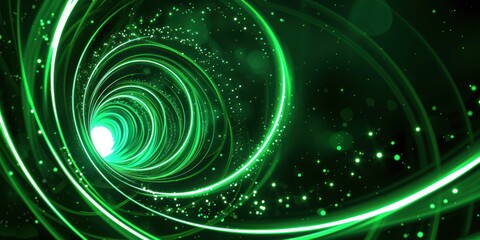 Poster - Green and Black Background With Spiral Design