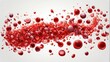 blood cells wave on white background.  generative, ai.