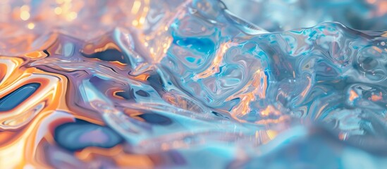 Poster - Abstract concept illustrated by reflection in transparent plastic with water.