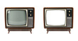 © PPH - retro tv with 2 style isolated on transparent background, old television