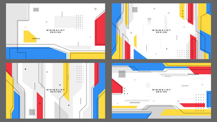 Fototapete - Vector illustration. Modern Art graphic. Dynamic geometric background set. Flat design elements for website template, web banner, advertising wallpaper. 70s, 80s retro funky graphic. Wallpapers