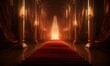 Red carpet in a glamorous room. Oscar academy award concept.