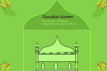 Wall Mural - portraits of the bright green vectors that welcome the holy month of Ramadan